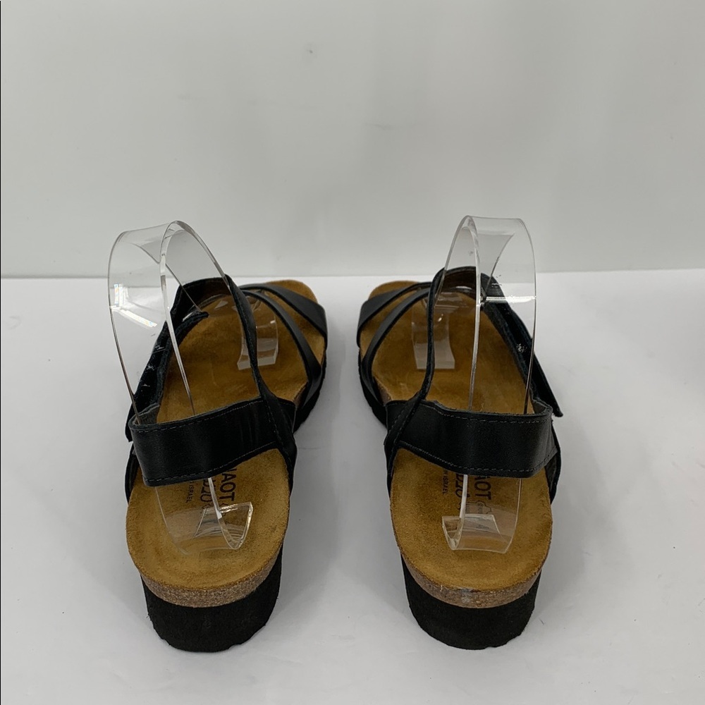 NAOT Kayla comfort wedge sandal shoe black matte strappy leather women new 41 10 - Picture 5 of 7